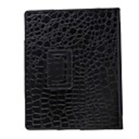 Protective Snakeskin Pattern Case With Stand for iPad Black