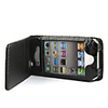 Protective Snakeskin PU Leather Case for iphone 4 (Black)