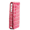 Protective Snakeskin PU Leather Case for iphone 4 (Peach)