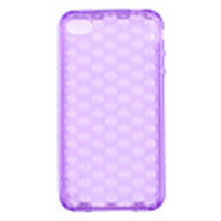 Protective Soft Silica Gel Transparent Case for iPhone4G (Purple)