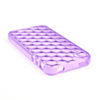 Protective Soft Silica Gel Transparent Case for iPhone4G (Purple)