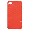 Protective Soft Silica Gel Transparent Case for iPhone4G (Red)