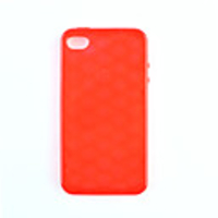 Protective Soft Silica Gel Transparent Case for iPhone4G (Red)