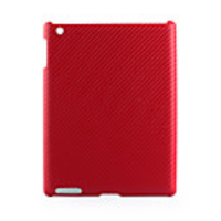 Protective Twill Weave Pattern Hard Plastic Back Case for iPad2 Red