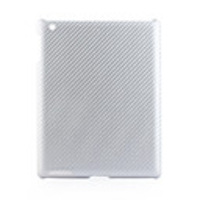 Protective Twill Weave Pattern Hard Plastic Back Case for iPad2 Silver