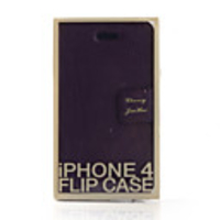 Protective Ultrathin PU Leather Case for Iphone 4 (purple)