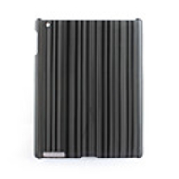 Protective Vertical Stripes Style Hard Plastic Back Case for iPad 2 Gray