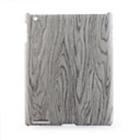 Protective Wood Grain Style Hard Plastic Back Case for iPad 3 White