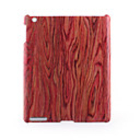 Protective Wood Grain Style Hard Plastic Back Case for iPad 4 Red