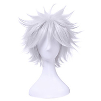 Pruik Nieuwe Gintama Gintoki Sakata Cosplay Pruiken 35Cm Korte Sliver Wit Mannen Pruik Synthetisch Haar Cosplay pruik Halloween Party miniinthebox