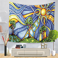 Psychedelic Abstract Wall Tapestry Art Decor Blanket Curtain Hanging Home Bedroom Living Room Decoration Polyester Hippie miniinthebox