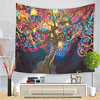 Psychedelic Abstract Wall Tapestry Art Decor Blanket Curtain Hanging Home Bedroom Living Room Decoration Polyester Hippie miniinthebox