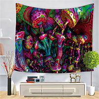 Psychedelic Abstract Wall Tapestry Art Decor Blanket Curtain Hanging Home Bedroom Living Room Decoration Polyester Hippie Mushroom miniinthebox
