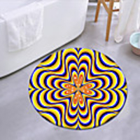 Psychedelic Geometry Round Mat Carpet Door Mat Bedroom Living Room Carpet Study Room Carpet Kitchen Bathroom Anti-slip Mat