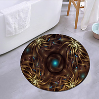 Psychedelic Pattern Round Mat Carpet Door Mat Bedroom Living Room Carpet Study Room Carpet Kitchen Bathroom Anti-slip Mat