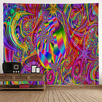 Psychedelic Wall Tapestry Art Decor Blanket Curtain Hanging Home Bedroom Living Room Decoration Polyester miniinthebox