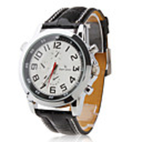 PU Band Quartz Wrist Watch For Men