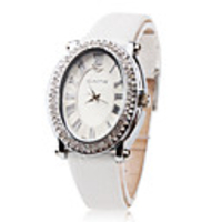 PU Band Quartz Wrist Watch For Women