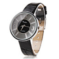 PU Band Quartz Wrist Watch For Women
