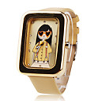 PU Band Quartz Wrist Watch For Women