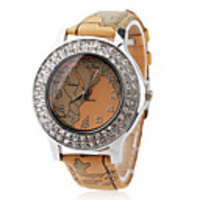 PU Band Quartz Wrist Watch For Women Men