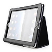 PU Leather Case Cover w/Stand for Apple iPad 2 Black