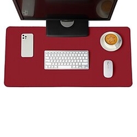 PU Leather Desk Pad Protector, Mouse Pad, Office Desk Mat Red, Non-Slip Desk Blotter, Laptop Desk Pad, Waterproof Desk Writing Pad for Office and Home miniinthebox