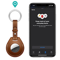 PU Leather Protective Case For Apple Airtag Tracker Location Anti-Lost Anti-Scratch Protector Cover For iPhone Airtags Key Finder Keychain Accessories miniinthebox