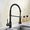 Pull Down Sprayer Kitchen faucet - Single Handle One Hole Matte Black Electroplated Pull-out / ­Pull-down / Tall / ­High Arc,  Brass Kitchen Sink Faucet Centerset Water Taps