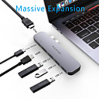 PULWTOP Dual USB Type C Hub to Dual HDMI Output Triple Display for MacOS USB 3.0 Type C 60W PD 4K 60Hz 1080p 30Hz USB C Adapter Docking for MacbookPro2020 Support Extended and Mirror Mode