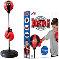 Punching Bag and Boxing Gloves Set for Kids,  Freestanding Base Punching Ball with Adjustable Stand,  Junior Boxing Gloves,  and Hand Pump miniinthebox