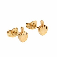 punk earring unisex creative middle finger stud earrings rock rude personality jewelry adult piercing earring