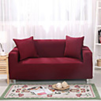 Pure Color Dustproof Stretch Slipcovers Stretch Sofa Cover Super Soft Fabric Couch Cover (You will Get 1 Throw Pillow Case as free Gift)
