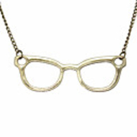 Pure Color Glasses Shaped Alloy Necklace