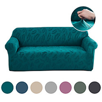 Pure Color Solid Sofa Slipcover One Free Boster Case Jacquard Damask Couch Cover High Stretch Furniture Protector for Armchair in Living Room for Kids Pets miniinthebox