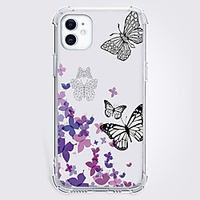 Purple Butterfly Case For Samsung S20 S10 S9 Note 20 10 S20 FE Unique Design Protective Case Shockproof Cover TPU Clear Case For Samsung A51 A71 A90