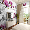 Purple Magnolia Custom 3D Large Wallcovering Mural Wallpapers Moderate Restaurant TV Background Flower Tree
