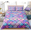 Purple Scale Print 3-Piece Duvet Cover Set Hotel Bedding Sets Comforter Cover with Soft Lightweight Microfiber(Include 1 Duvet Cover and 1or 2 Pillowcases)