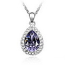 Purple Shining Crystal And Platinum Plated Alloy Pendant Necklace