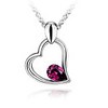 Purple Shining Crystal And Platinum Plated Alloy Pendant Necklace