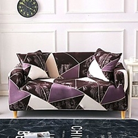 Purple Triangle Print Dustproof All-powerful Slipcovers Stretch Sofa Cover Super Soft Fabric Couch Cover with One Free Boster Case(Chair/Love Seat/3 Seats/4 Seats) miniinthebox