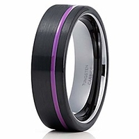 purple tungsten wedding band black tungsten ring anniversary ring men amp; women comfort fit ring gunmetal tungsten ring (11)