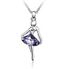 PurpleShining Crystal And Platinum Plated Alloy Ballerina Girl Shaped Pendant Necklace