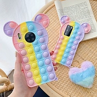 Push Pop Bubble Fidget Case For Huawei P40 Pro P30 Pro Nova 8 Pro 3D Soft Silicone Rainbow Case Release Stress Cover Squeeze Sensory Cover Fidget Toy Case For Huawei Mate 40 Pro Mate 30 Pro Nova 7 6 miniinthebox