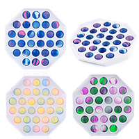 Push Pop Fidget Toy,  Pop Push Bubble Sensory Toy for Autism,  Food Grade Silicone HIPS Stress Reliever Toy Set of 2,  Anti-Anxiety Dimple Squeeze Toy for Adults Kids Gift miniinthebox
