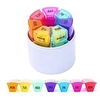 PVC Colorful Pill Box One Week Pill Box Round Portable 28 Grid Rainbow Pill Box miniinthebox