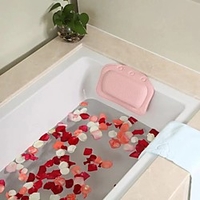 PVC Foaming Material Sponge Bath Pillow Bathtub Back Pillow Bathroom Bath Head Pillow Suction Cup Bath Pillow 1PCS