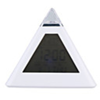 Pyramid Bell and Colorful Clock-White (3 AAA)