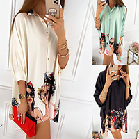 q688 amazon aliexpress european and american cross-border hot style new fashion positioning printing long-sleeved shirt female spot miniinthebox