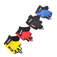 QEPAE Bike Gloves / Cycling Gloves Anti-Shake / Damping Wearable Skidproof Fingerless Gloves Sports Gloves Black Yellow Red for Adults